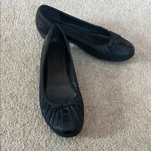 Geox Black Flats with Bow Detail